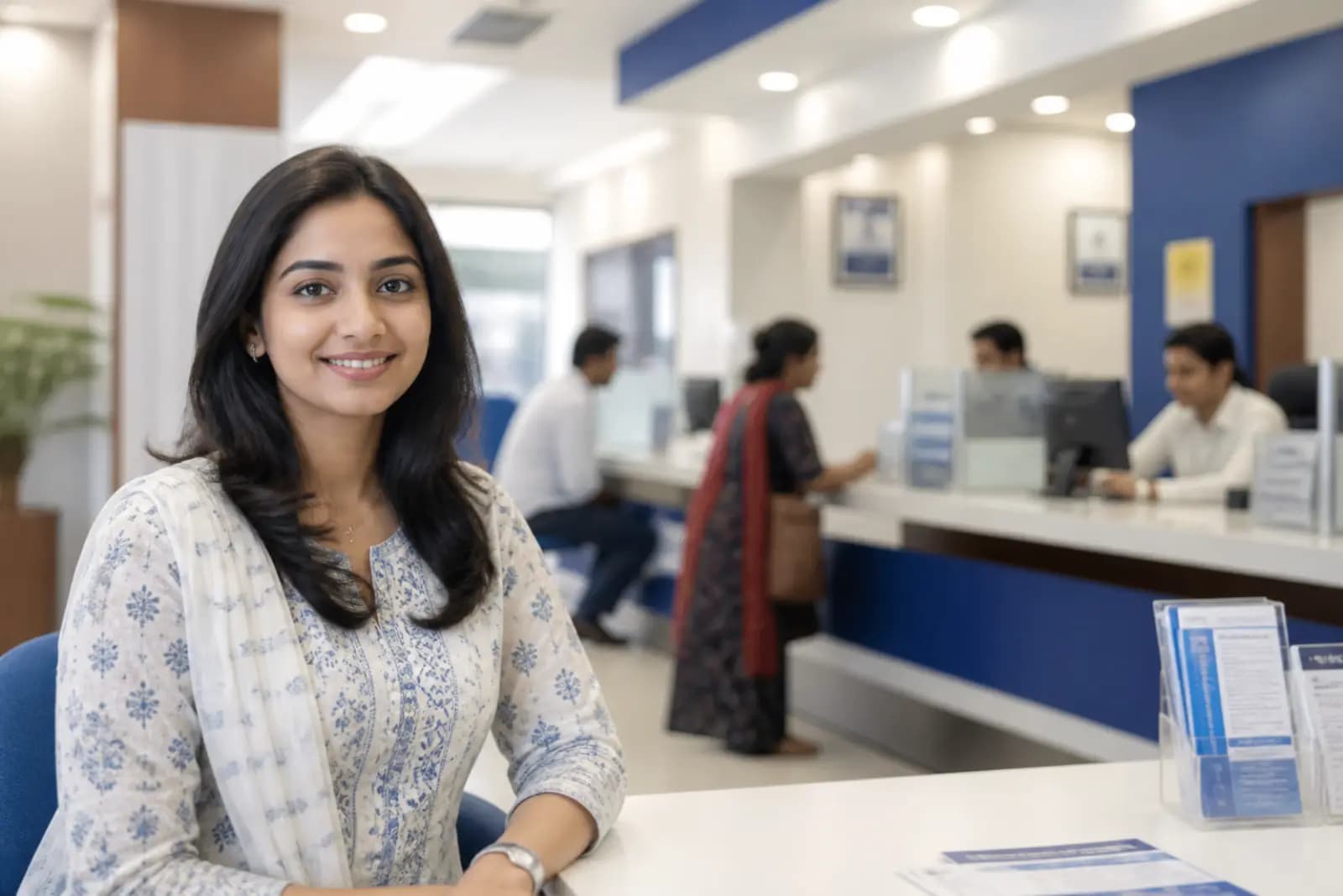 Bank branch interior for BFSI hiring